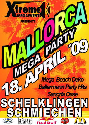 Party Flyer: MALLORCA MEGA PARTY am 18.04.2009 in Schelklingen