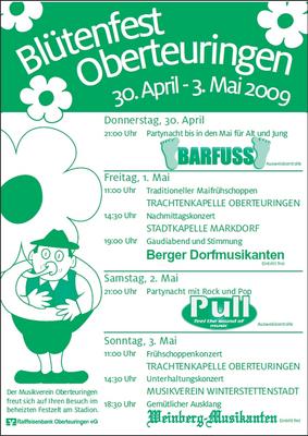 Party Flyer: Bltenfest Oberteuringen mit BARFUSS am 30.04.2009 in Oberteuringen