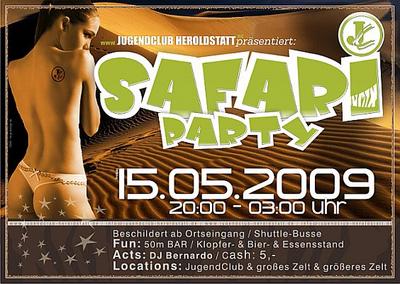 Party Flyer: Safari Party am 15.05.2009 in Heroldstatt