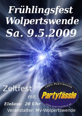 Party Flyer: *** Frhlingsparty in Wolpertswende *** am 09.05.2009 in Wolpertswende