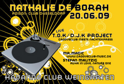 Party Flyer: Nathalie De Borah @ Havanna Club Weingarten am 20.06.2009 in Weingarten