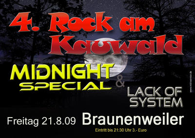 Party Flyer: Rock Am Kauwald - Braunenweiler - Open Air am 21.08.2009 in Bad Saulgau