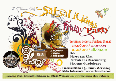 Party Flyer: Salsalicoious Party am 19.06.2009 in Weingarten