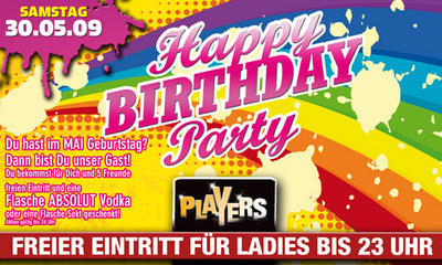 Party Flyer: Happy Birthday Party @ Players am 30.05.2009 in Ulm
