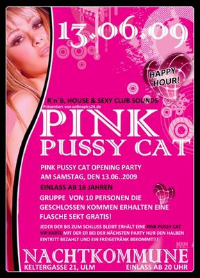 Party Flyer: Pink Pussy Cat @ N8kommune am 13.06.2009 in Ulm