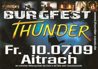 Party Flyer: Rockt die Burg am 10.07.2009 in Aitrach