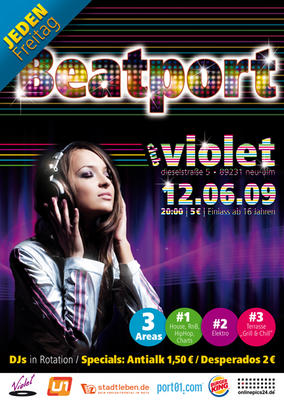 Party Flyer: 16 Party #2 @ Club Violet am 12.06.2009 in Neu-Ulm