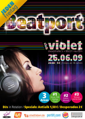 Party Flyer: 16 Party #4 @ Club Violet am 26.06.2009 in Neu-Ulm