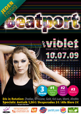Party Flyer: 16 Party @ Club Violet am 10.07.2009 in Neu-Ulm