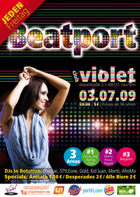 Party Flyer: 16 Party @ Club Violet am 03.07.2009 in Neu-Ulm