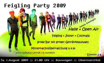 Party Flyer: Feigling Party am 01.08.2009 in Obermarchtal