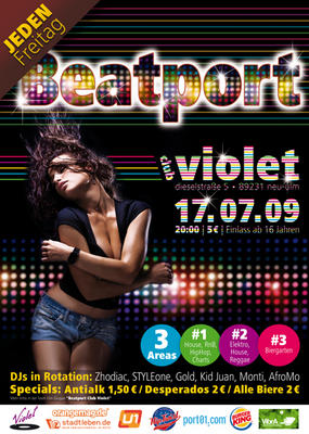 Party Flyer: 16 Party @ Club Violet am 17.07.2009 in Neu-Ulm