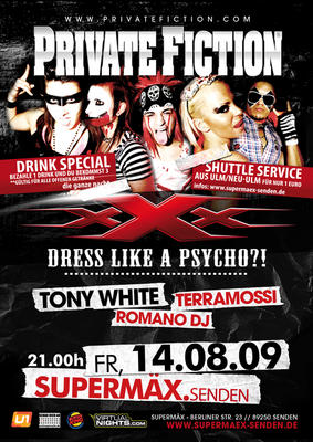Party Flyer: PRIVATE FICTION am 14.08.2009 in Senden