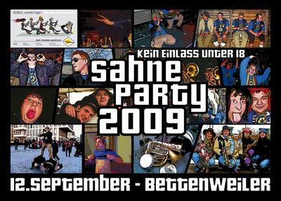 Party Flyer: *** Sahne-Party 2009 *** am 12.09.2009 in Horgenzell