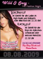 Party Flyer: Wild & Sexy am 08.08.2009 in Bad Schussenried
