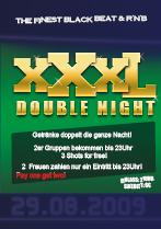 Party Flyer: XXXL Doubele Night am 29.08.2009 in Bad Schussenried