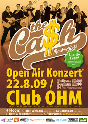 Party Flyer: THE CA$H Open Air Charity Konzert @ Club Ohm am 22.08.2009 in Neu-Ulm