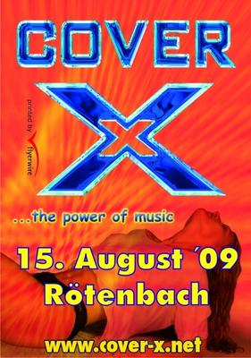 Party Flyer: Rockparty mit Cover-X am 15.08.2009 in Wolfegg