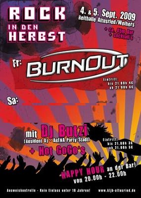 Party Flyer: Rock in den Herbst mit BurnOut am 04.09.2009 in Altusried
