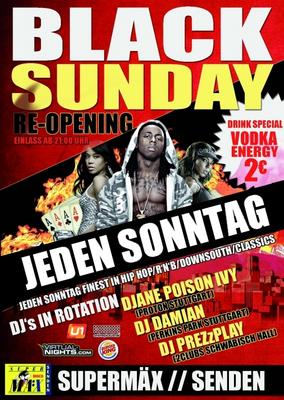 Party Flyer: BLACK SUNDAY @ SuperMx am 06.09.2009 in Senden