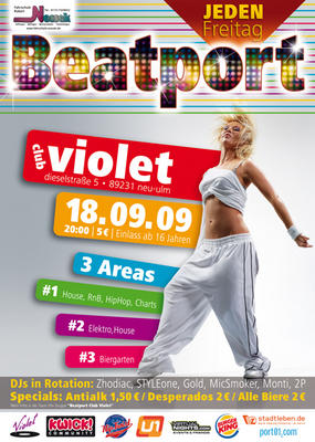 Party Flyer: 16 Party @ Club Violet am 18.09.2009 in Neu-Ulm