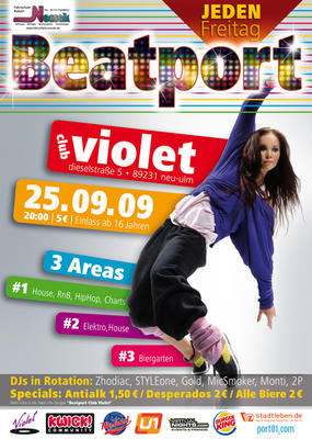Party Flyer: 16 Party @ Club Violet am 25.09.2009 in Neu-Ulm