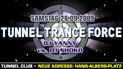 Party Flyer: Tunnel Trance Force Clubnight & DJane Aurora (PornoStar Records) Birthday Bang am 26.09.2009 in Hamburg
