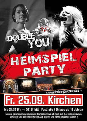 Party Flyer: Double You - Heimspielparty - Kirchen am 25.09.2009 in Ehingen a.d. Donau