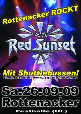 Party Flyer: RED SUNSET in der Festhalle ROTTENACKER(UL) am 26.09.2009 in Rottenacker