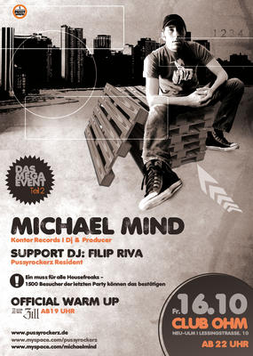 Party Flyer: Michael Mind @ Club Ohm am 16.10.2009 in Neu-Ulm