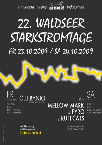 Party Flyer: 22. WALDSEER STARKSTROMTAGE am 24.10.2009 in Bad Waldsee