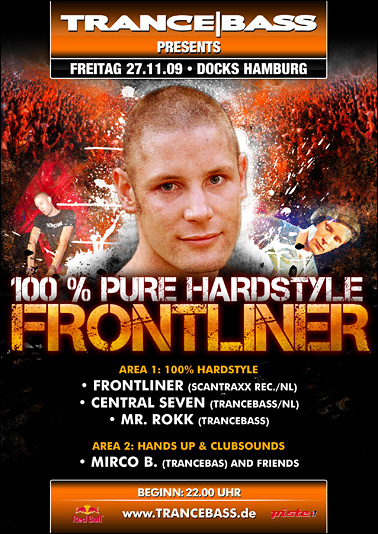 Party Flyer: 100% Pure Hardstyle am 27.11.2009 in Hamburg
