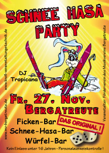Party Flyer: SCHNEE-HASA-PARTY  (Das Original !!) am 27.11.2009 in Bergatreute