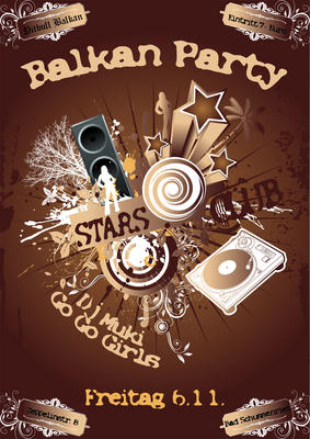 Party Flyer: Balkan Party im Club Stars am 06.11.2009 in Bad Schussenried