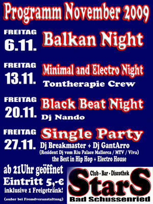 Party Flyer: Black Beat Night am 20.11.2009 in Bad Schussenried