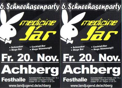 Party Flyer: 6.Schneehasenparty am 20.11.2009 in Achberg