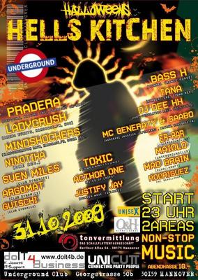 Party Flyer: Hells Kitchen - Underground Club am 31.10.2009 in Hannover