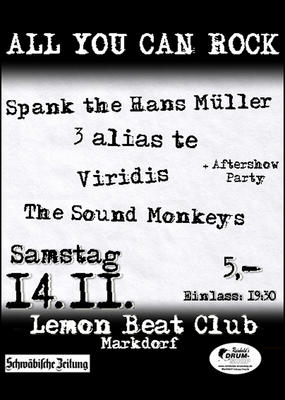 Party Flyer: ALL YOU CAN ROCK am 14.11.2009 in Markdorf