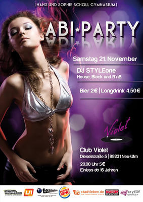 Party Flyer: Abiparty Scholl @ Club Violet am 21.11.2009 in Neu-Ulm