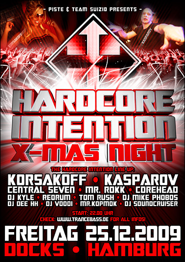 Party Flyer: Hardcore Intention - X-mas Night am 25.12.2009 in Hamburg