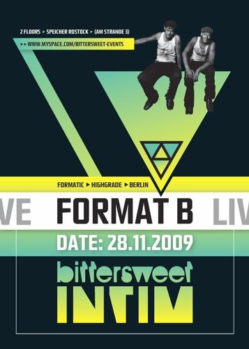 Party Flyer: bittersweet INTIM @ FORMAT B am 28.11.2009 in Rostock
