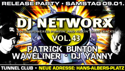 Party Flyer: DJ Networx Vol. 43 Release Party am 09.01.2010 in Hamburg