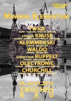 Party Flyer: MINIMAL ELEMENTUM am 02.01.2010 in Rostock