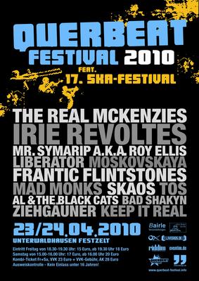 Party Flyer: QUERBEAT-FESTIVAL feat. 17. SKA-Festival Unterwaldhausen (23.04.-24.04.2010), Sa. 24.04.2010 am 24.04.2010 in Unterwaldhausen