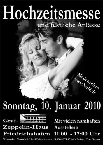 Party Flyer: Hochzeitsmesse im Graf Zeppelin Haus in Friedrichshafen am 10.01.2010 in Friedrichshafen