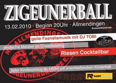 Party Flyer: Zigeunerball 2010 am 13.02.2010 in Allmendingen