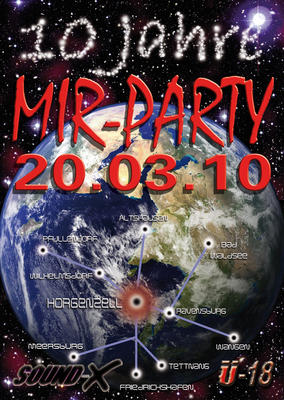 Party Flyer: *10 Jahre MIR ABSTURZ PARTY* am 20.03.2010 in Horgenzell