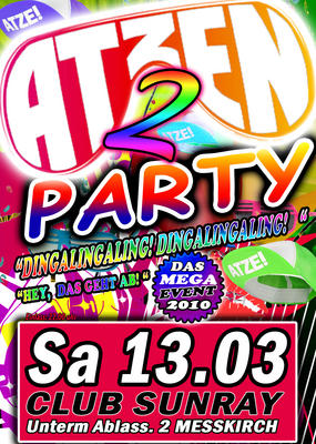 Party Flyer: ATZEN PARTY 2 am 13.03.2010 in Mekirch