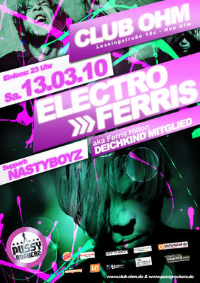 Party Flyer: Electro Ferris (Deichkind) @ Club OHM am 13.03.2010 in Neu-Ulm