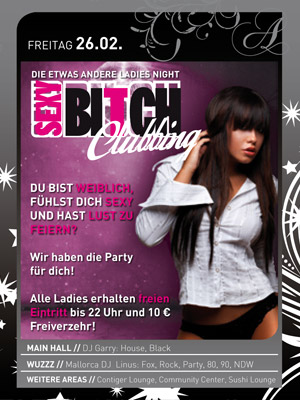 Party Flyer: ARENA Gnzburg - Sexy Bitch Clubbing am 26.02.2010 in Gnzburg (Kreisstadt)